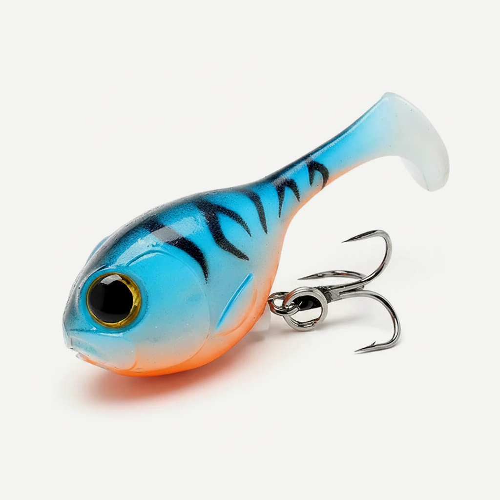 TSUYOKI Silicone Fishing Lure with Hook for Bass, Baby Deraball Swimbait, Soft Lure, Balloonfish, 60mm 10g, Illex Lure 2