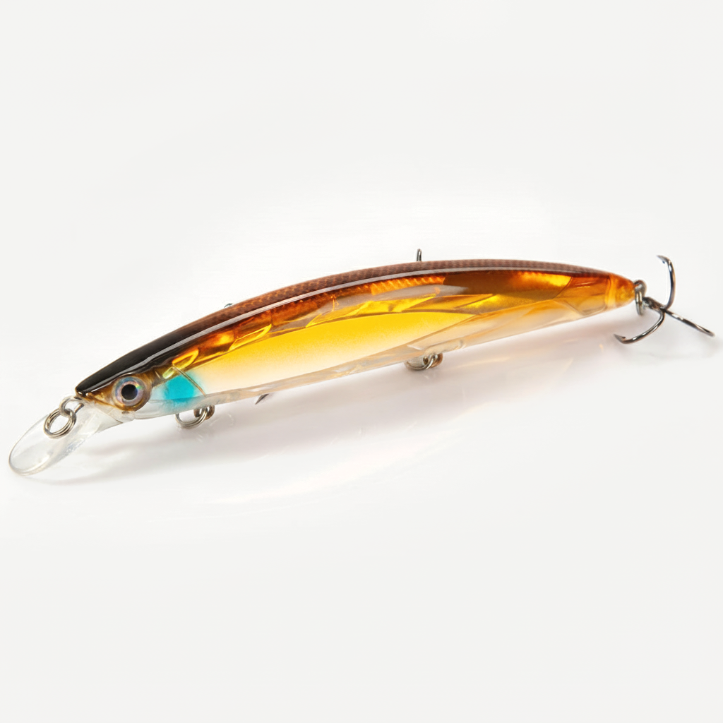 Hunthouse 3D Laser Minnow Floating Fishing Lure Jerkbait 133mm 19g Long Casting Bait For Snapper Baracudda Duplex Platin
