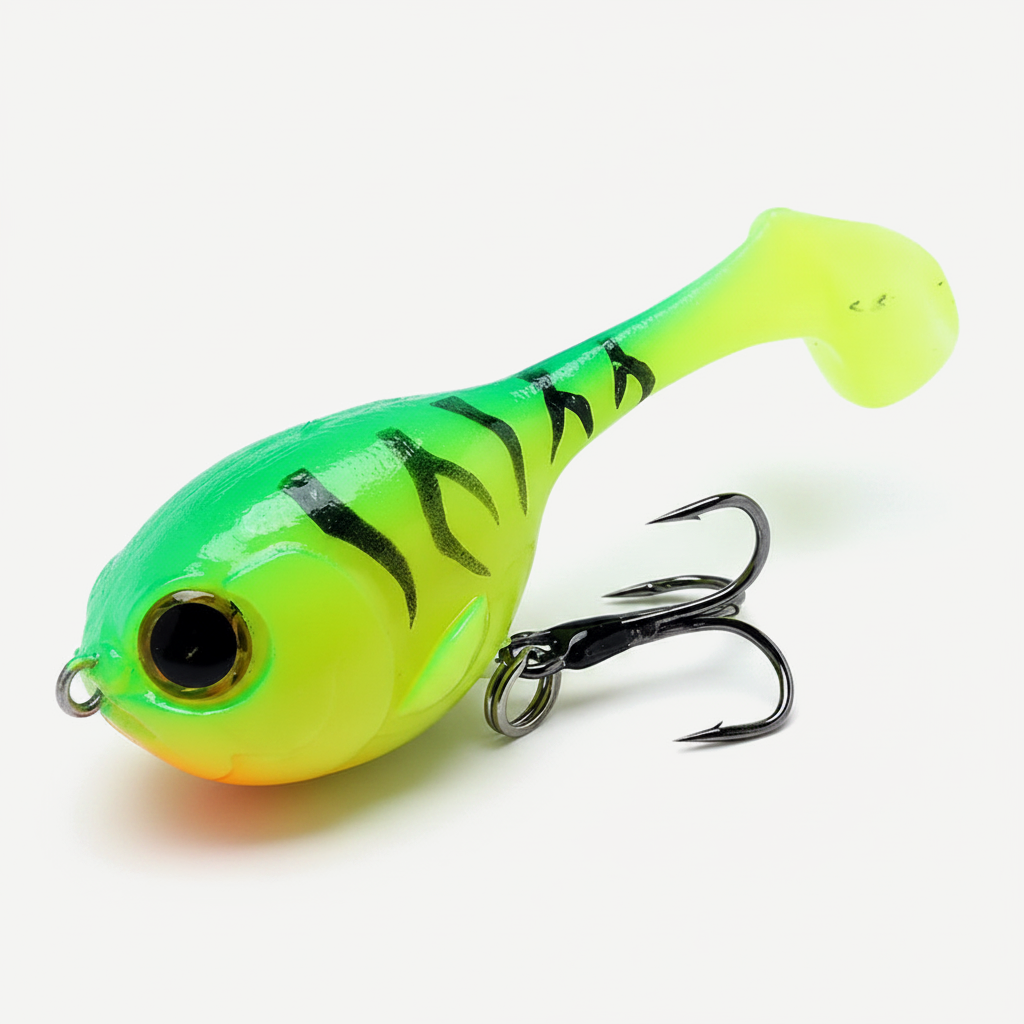 TSUYOKI Silicone Fishing Lure with Hook for Bass, Baby Deraball Swimbait, Soft Lure, Balloonfish, 60mm 10g, Illex Lure 2