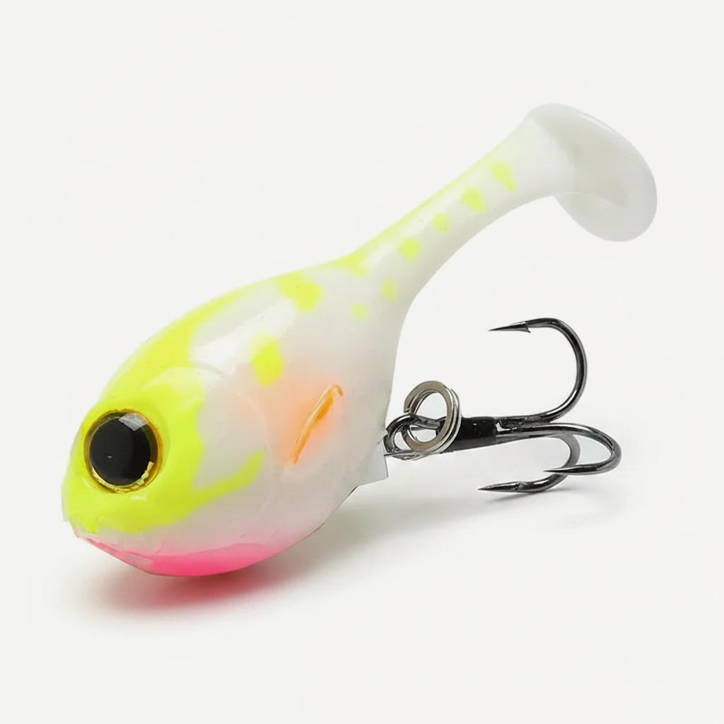 TSUYOKI Silicone Fishing Lure with Hook for Bass, Baby Deraball Swimbait, Soft Lure, Balloonfish, 60mm 10g, Illex Lure 2