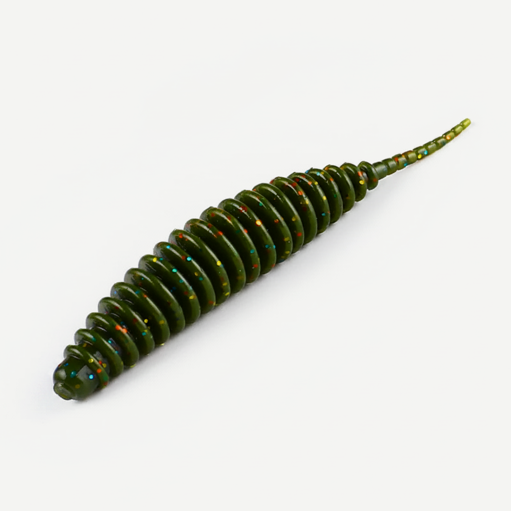 Bearking Ribbed Finesse Worms - Soft Plastic Bass Bait (20pk)