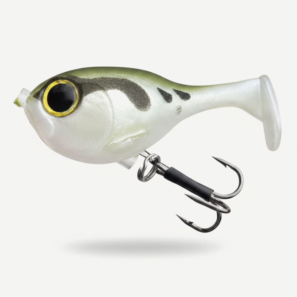 TSUYOKI Silicone Fishing Lure with Hook for Bass, Baby Deraball Swimbait, Soft Lure, Balloonfish, 60mm 10g, Illex Lure 2