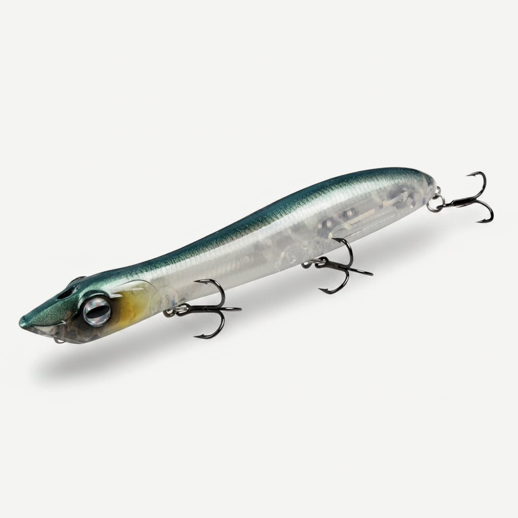 TSUYOKI Artificial Hard Bait Walker Popper for Bass Trout Fishing, Surface Popper Fish Lure, 125mm, 17.5g, WTD Patchinco