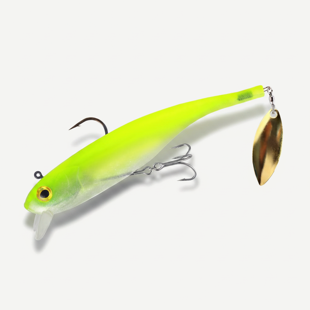 Kingdom Sinking Swimbait with Spinner Blade Tail, 5.9in