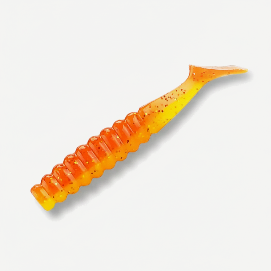 BEARKING Ribbed Paddle Tail Swimbait Grubs, 42mm & 60mm