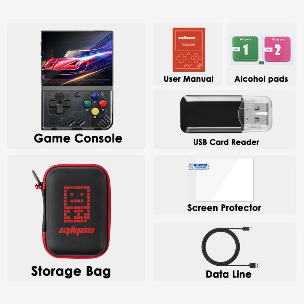 Product photo of MIYOO MINI V4 Handheld Game Console Black, the best Video Game Consoles gift idea for sale on Glenmore, a store where you can find the perfect Video Games for your home, hobbies, video games, or gifting—all in one place, curated for you.