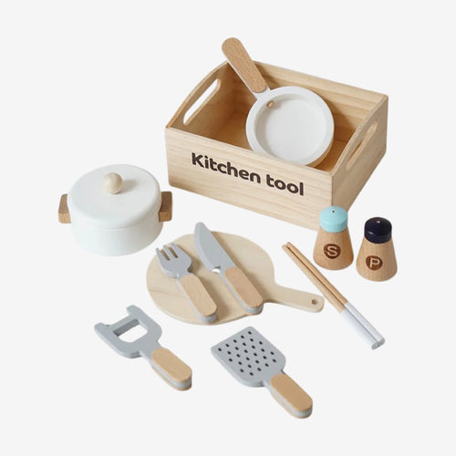 Product photo of Wooden Produce Playset, the best Toy Kitchens gift idea for sale on Glenmore, a store where you can find the perfect Toy for your home, hobbies, video games, or gifting—all in one place, curated for you.